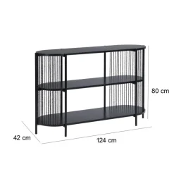 Komoda MANILA czarna 3-poziomy 124x42x80 cm
