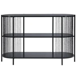 Komoda MANILA czarna 3-poziomy 124x42x80 cm