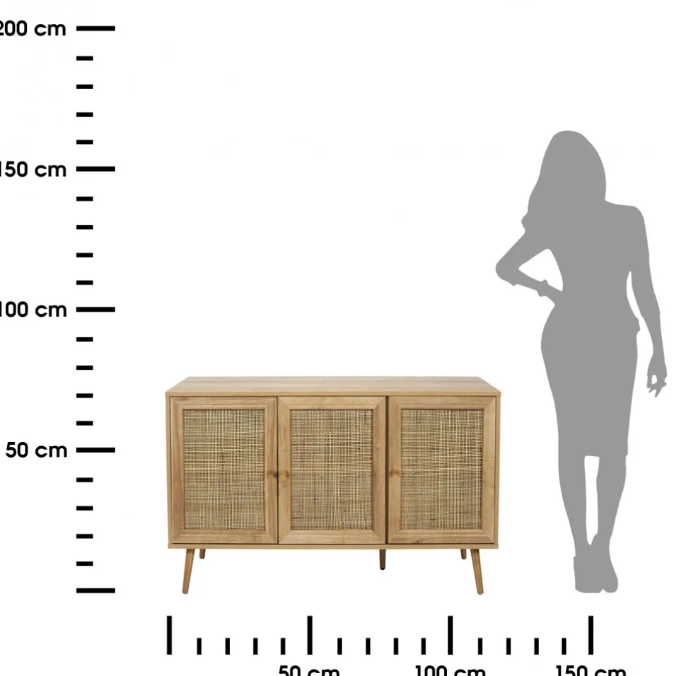Komoda Tivo 3 drzwiowa rattan