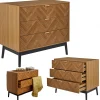 Komoda CHEVRON dekor drewno jodełka * HowHomely Sale