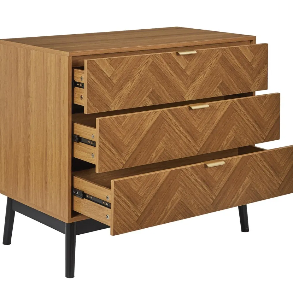 Komoda CHEVRON dekor drewno jodełka * HowHomely Sale