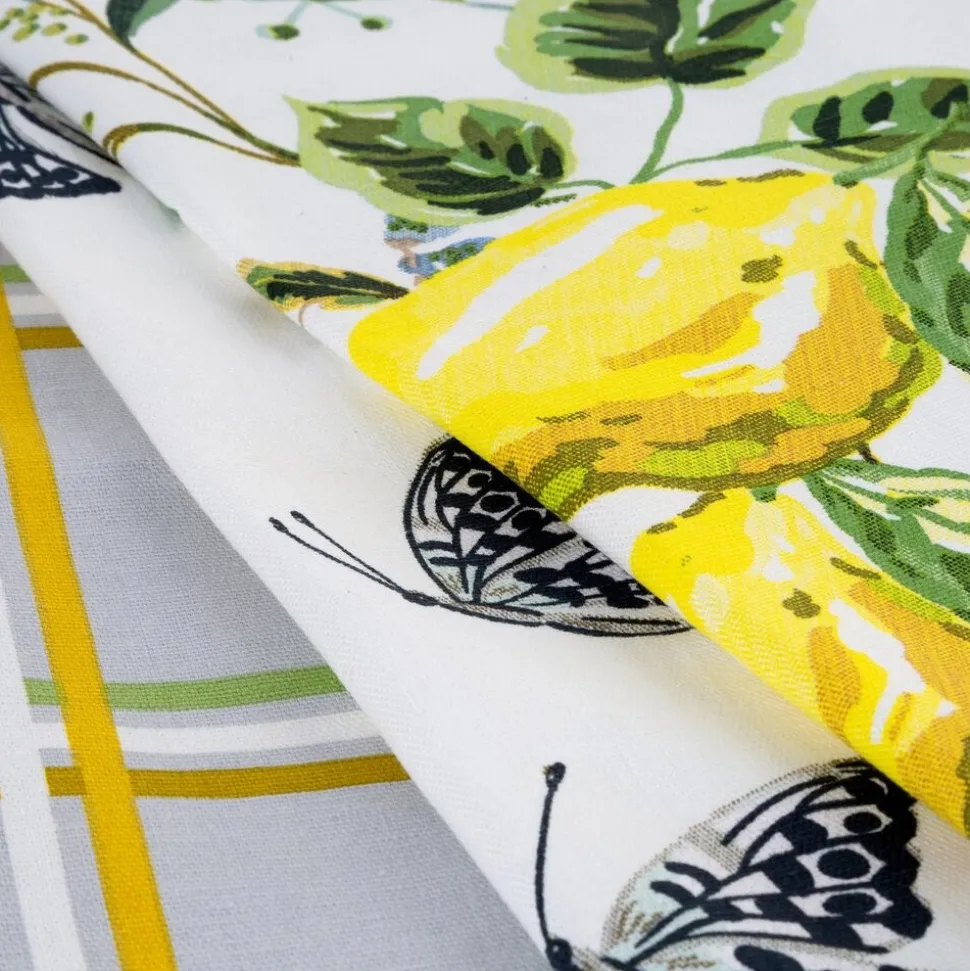 Komplet 3 ścierek LEMON 50x75 cytryny motyle