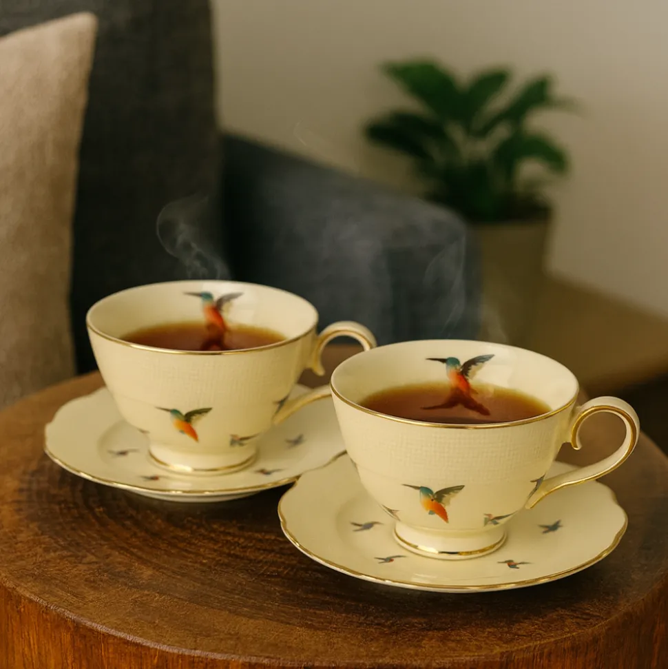 Komplet 2 filiżanek ze spodkami KOLIBRY 260 ml
