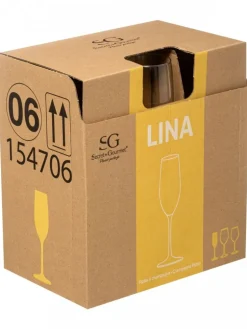 Komplet 6 kieliszków do szampana 210 ml Lina