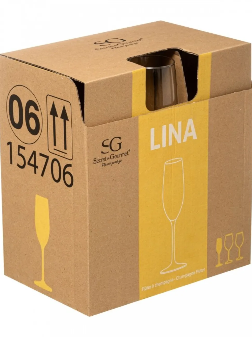 Komplet 6 kieliszków do szampana 210 ml Lina