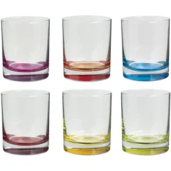 Komplet 6 kolorowych szklanek 300 ml
