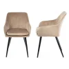 Komplet 2 krzeseł Lenti Black Beige