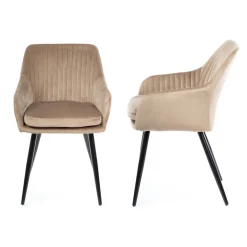 Komplet 2 krzeseł Lenti Black Beige