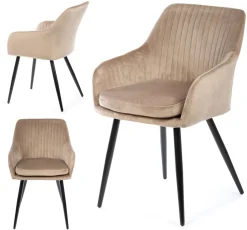 Komplet 2 krzeseł Lenti Black Beige