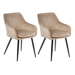 Komplet 2 krzeseł Lenti Black Beige