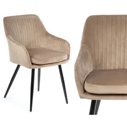 Komplet 2 krzeseł Lenti Black Beige