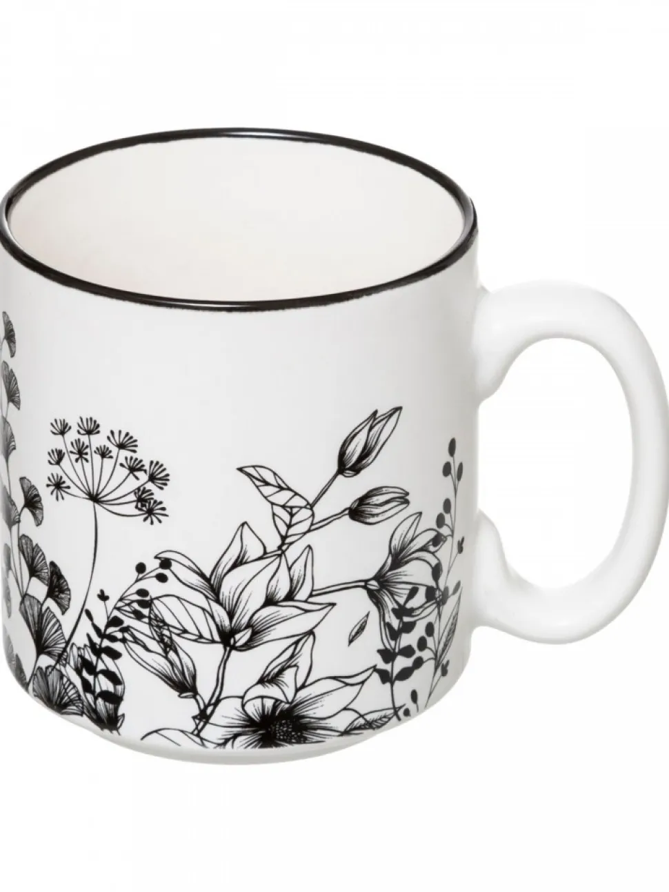 Komplet 4 kubków 240 ml w stojaku White Floral