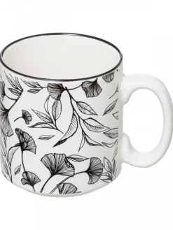 Komplet 4 kubków 240 ml w stojaku White Floral