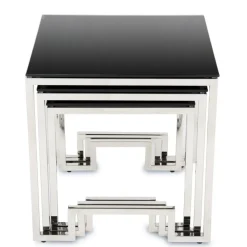 Komplet 3 stolików Sammen Silver Black