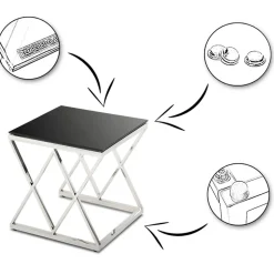 Komplet 3 stolików Timantti Silver Black