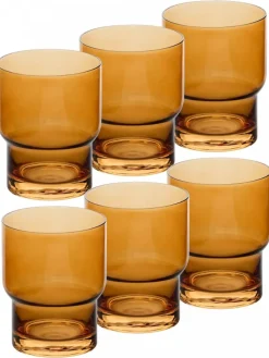 Komplet 6 szklanek 300 ml Ella żółte
