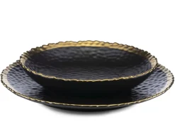 Komplet 8 talerzy Kati Black Gold