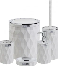 Komplet łazienkowy Diamond biały/chrom