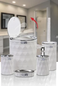 Komplet łazienkowy Diamond biały/chrom