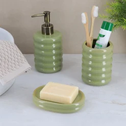 Komplet łazienkowy Olive zielony 4el.