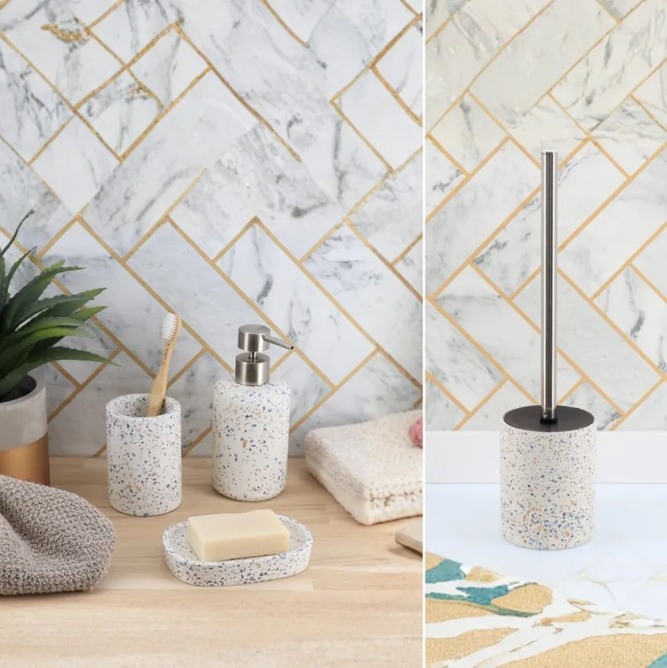 Komplet łazienkowy Terrazzo biały 4el.