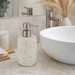 Komplet łazienkowy Terrazzo biały 4el.
