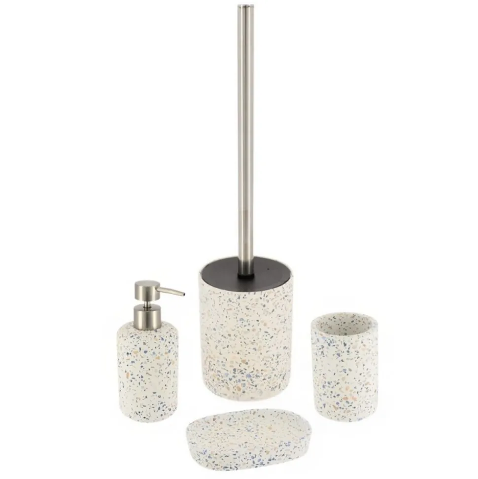 Komplet łazienkowy Terrazzo biały 4el.