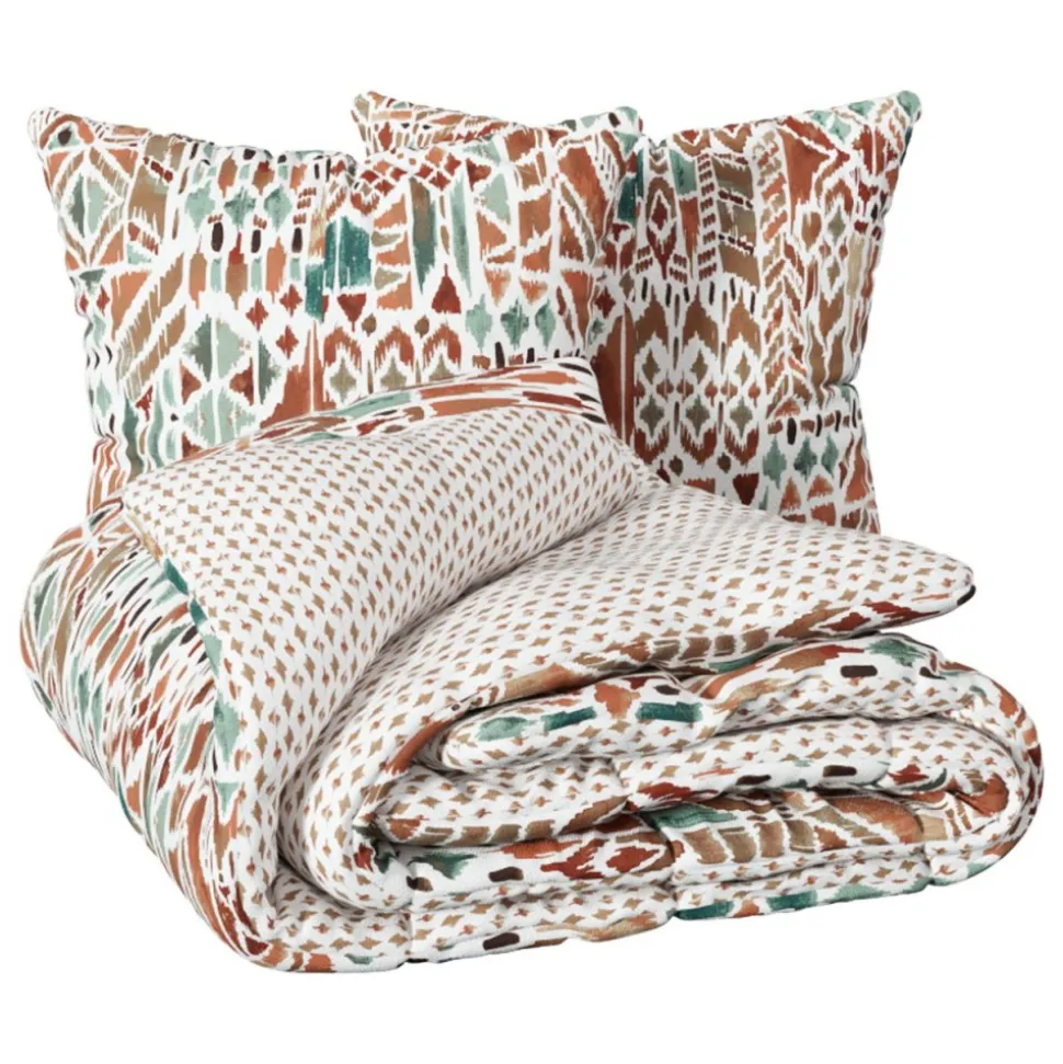Komplet pościeli Ikat 240x220 terrakota