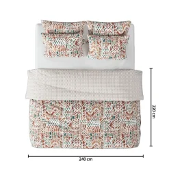 Komplet pościeli Ikat 240x220 terrakota