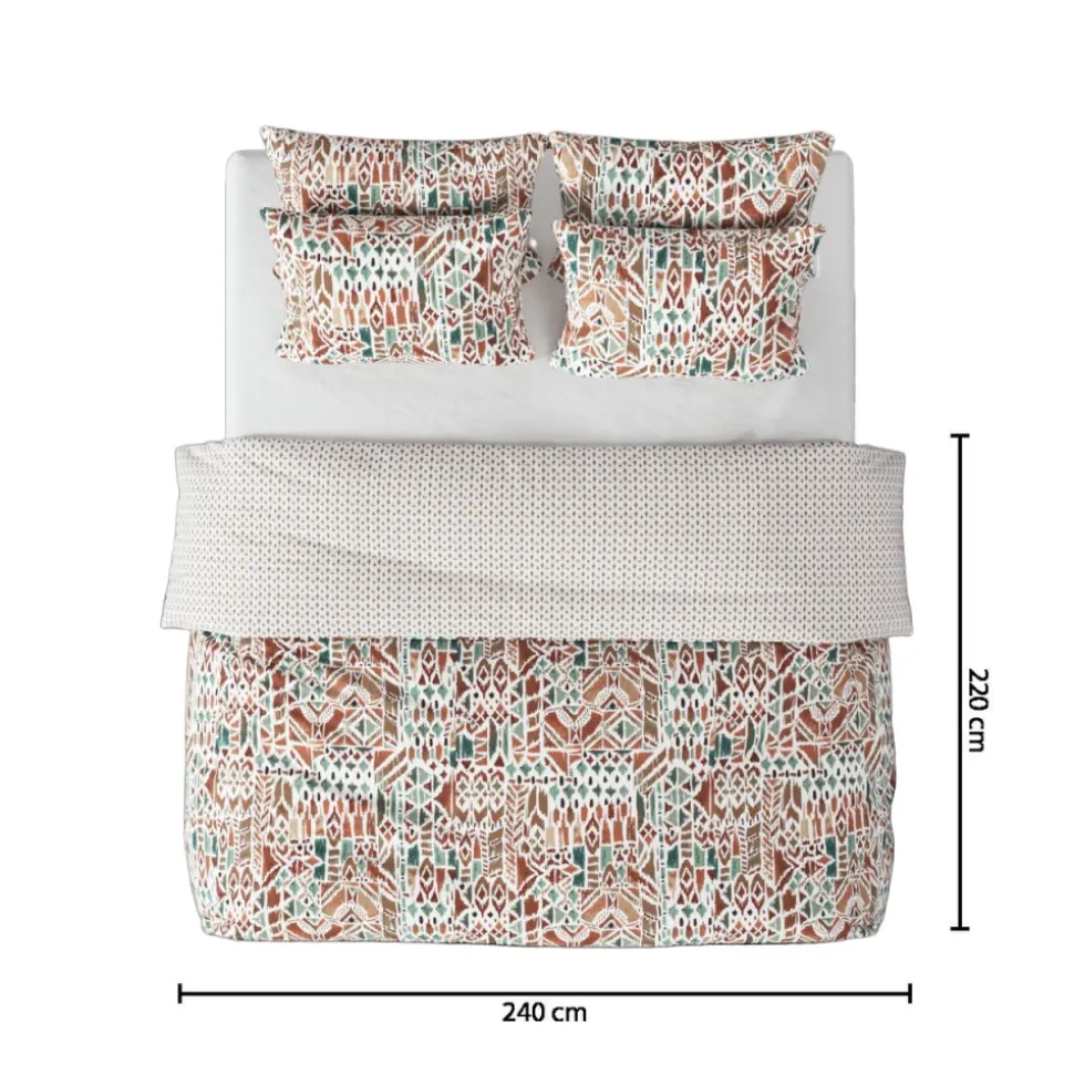 Komplet pościeli Ikat 240x220 terrakota