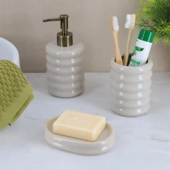 Komplet łazienkowy Olive beżowy 4el. * TENDANCE Hot