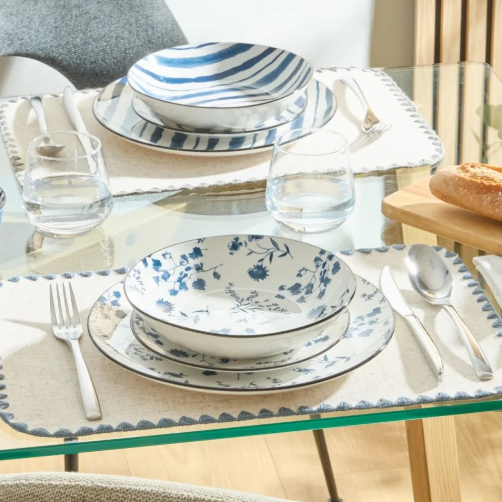 Komplet 6 głębokich talerzy Umami 20 cm kwiaty * Secret de Gourmet Best