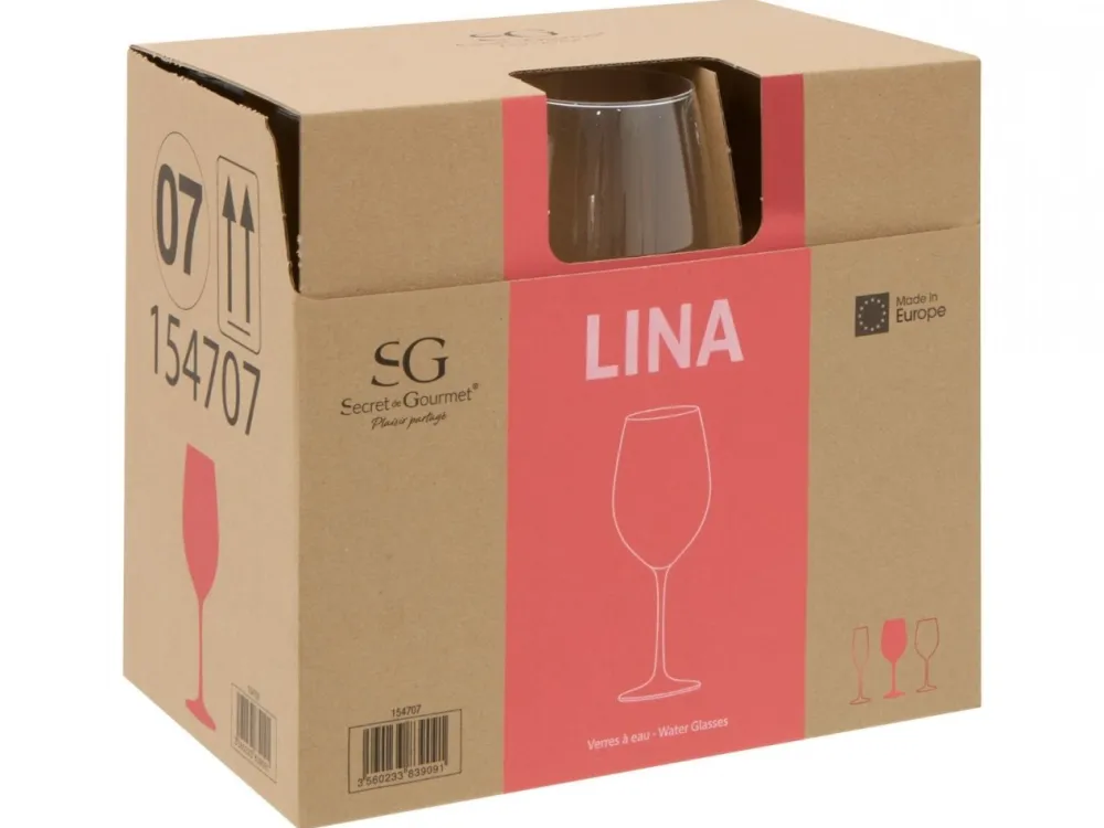 Komplet 6 kieliszków do wody 540 ml Lina * Secret de Gourmet Best