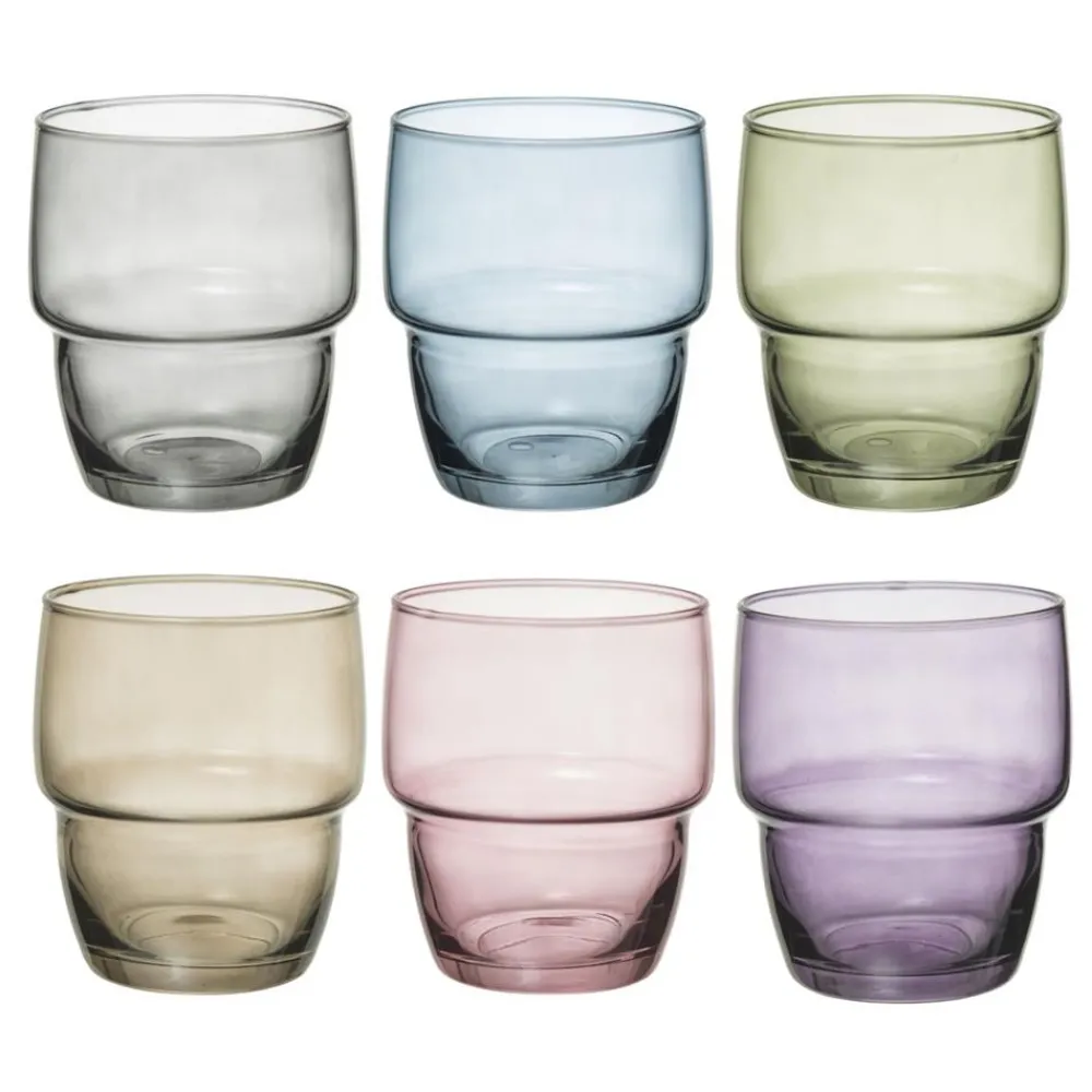 Komplet 6 kolorowych szklanek 280 ml * Secret de Gourmet Outlet
