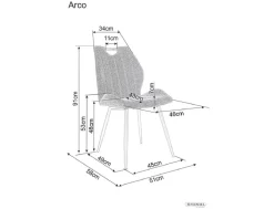 Komplet 2 krzeseł Arco szare velvet * Signal Sale