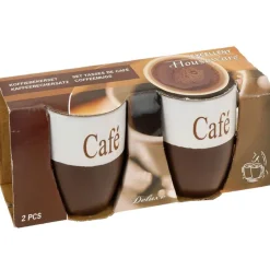 Komplet kubków do kawy biało czarne * Excellent Houseware Best