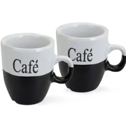 Komplet kubków do kawy biało czarne * Excellent Houseware Best