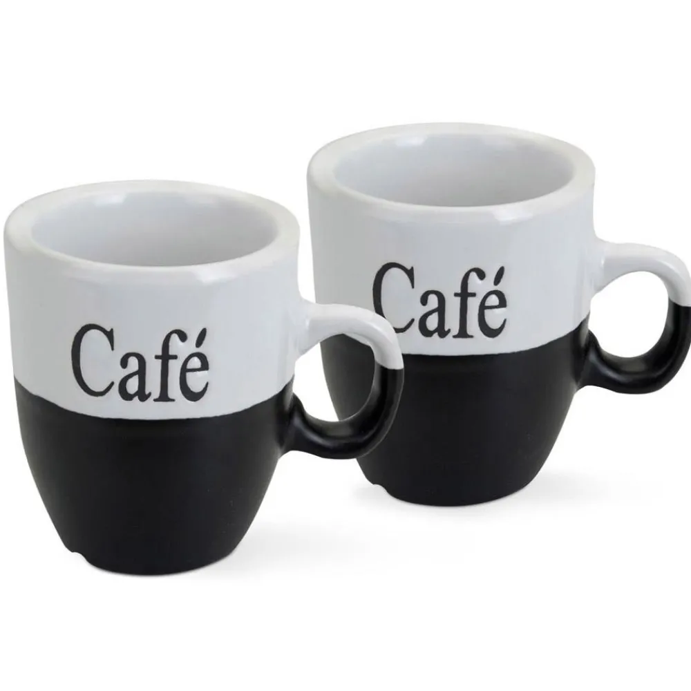 Komplet kubków do kawy biało czarne * Excellent Houseware Best