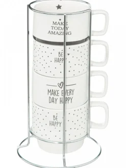 Komplet 4 kubków 220 ml Happy * Secret de Gourmet