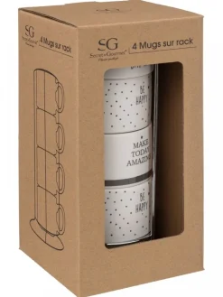 Komplet 4 kubków 220 ml Happy * Secret de Gourmet