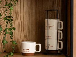 Komplet 4 kubków 300 ml w stojaku Hello * Secret de Gourmet