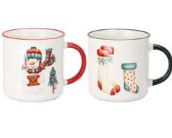 Komplet kubków z motywem świątecznym wzór 2 - Bałwanek * Excellent Houseware