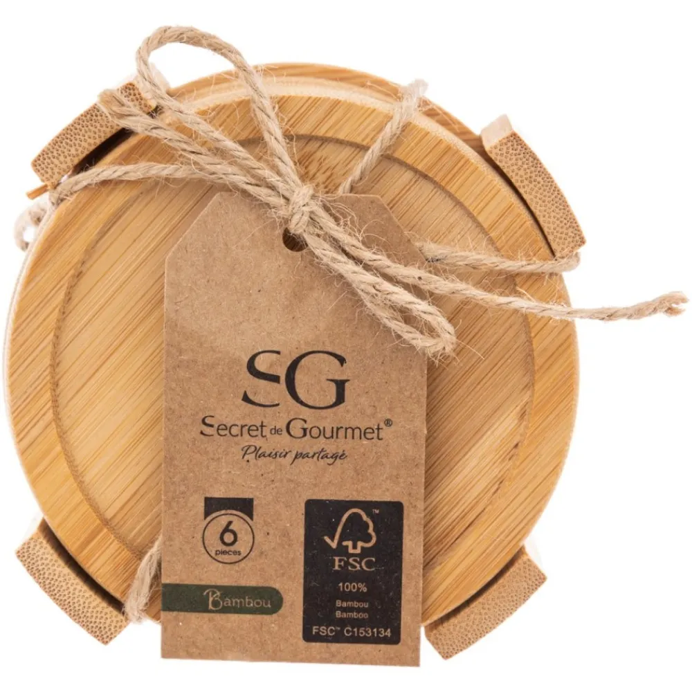 Komplet 6 podstawek bambusowych na blat * Secret de Gourmet New