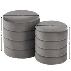 Komplet 2 puf PACHO popielaty * Halmar Clearance