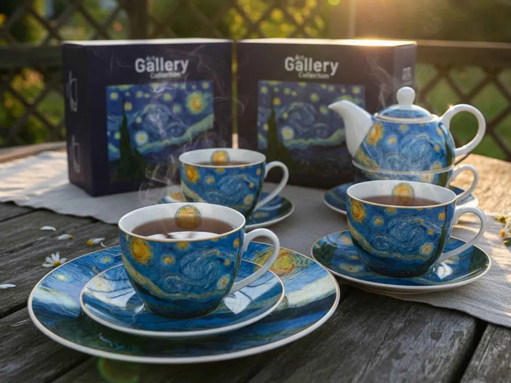 Komplet 2 talerze deserowe Van Gogh Starry Night 19,2 cm * Duo Hot