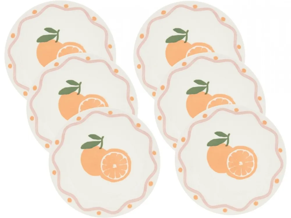 Komplet 6 talerzy deserowych 19 cm Fruity Orange * Secret de Gourmet Best