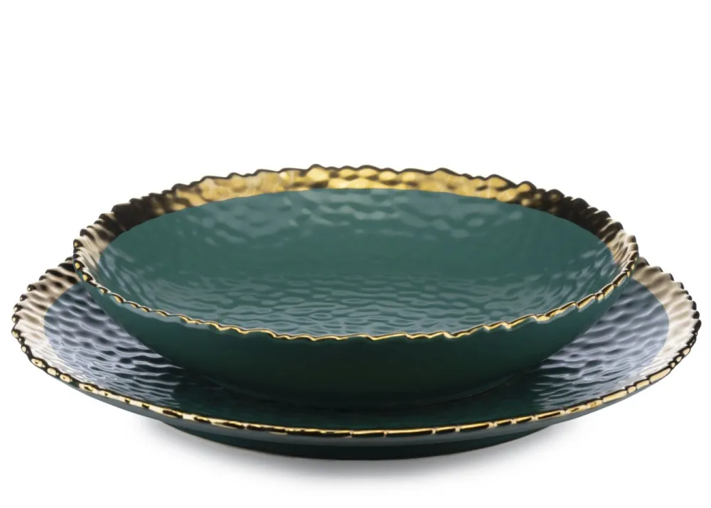 Komplet 2 talerzy Kati Green Gold * HowHomely New