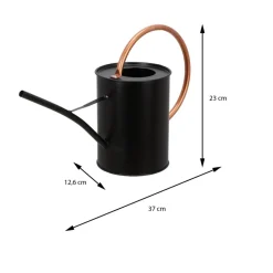 Konewka metalowa czarna z miedzianą rączką 1,65 L