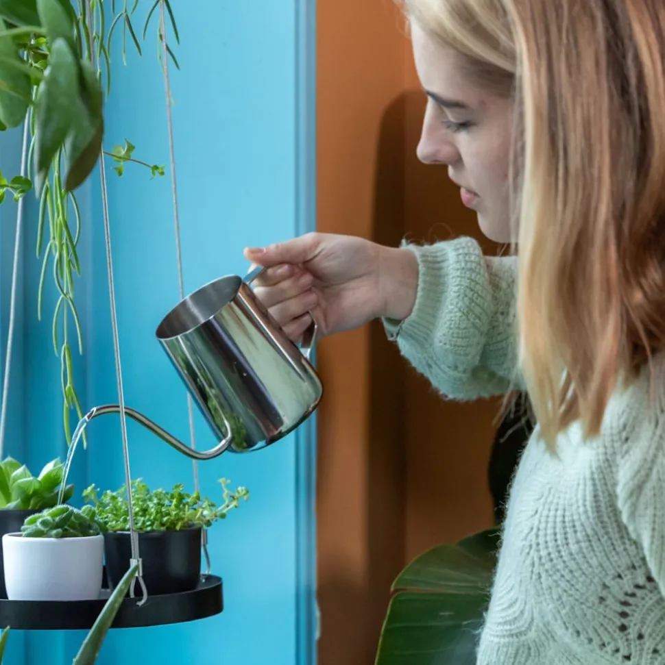 Konewka ozdobna srebrna stalowa 0,5L