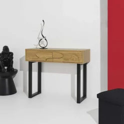 Konsola NORD 100 cm z frezem 3D dąb